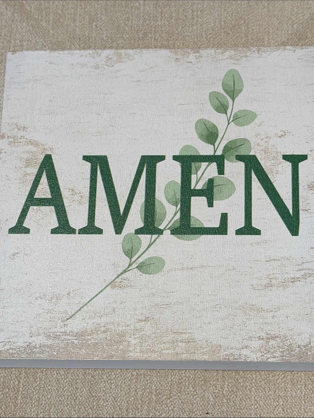 Rustic Wooden 'AMEN' Decorative Block Sign - Picture 4 of 8